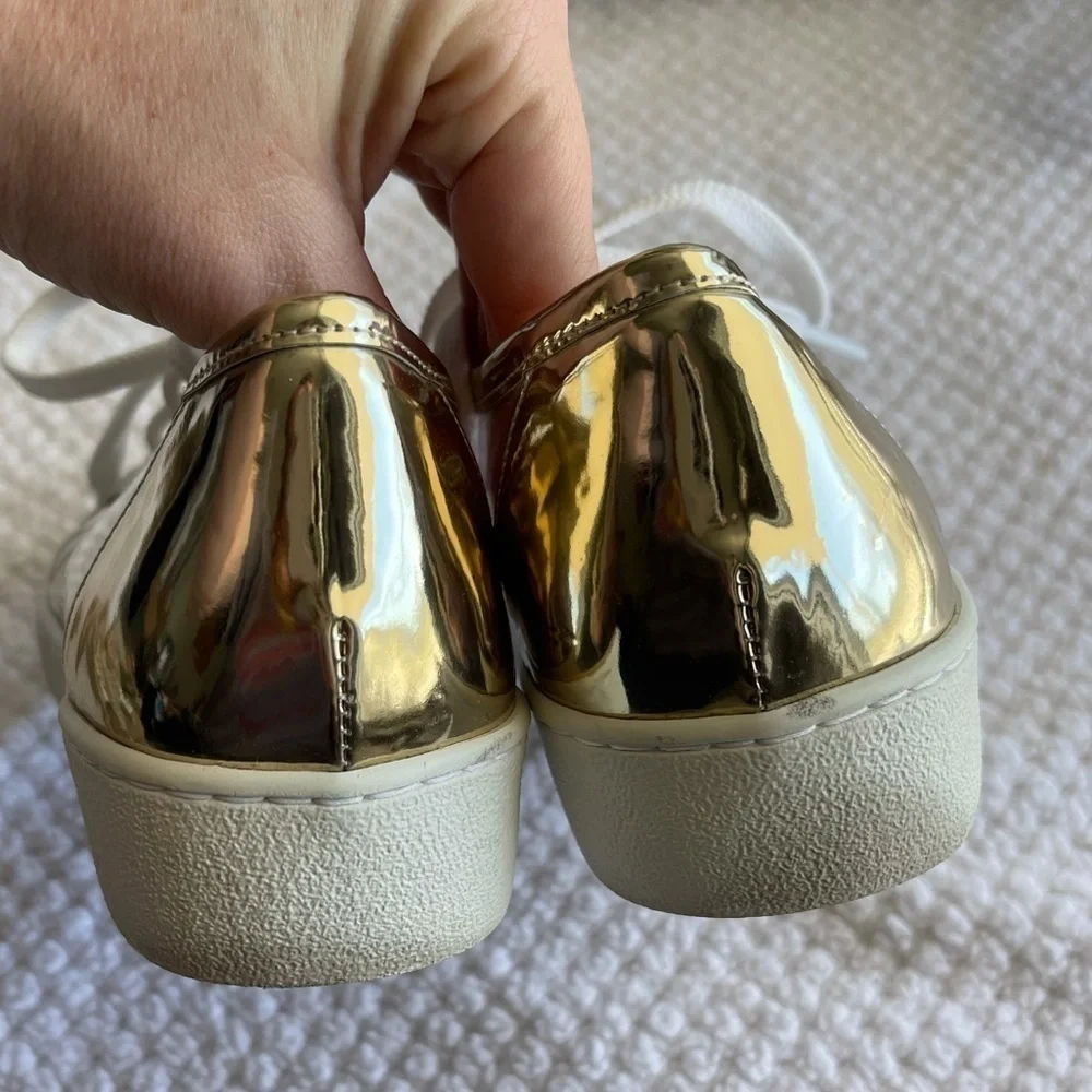 Here/now Jess platform clear and gold sneakers